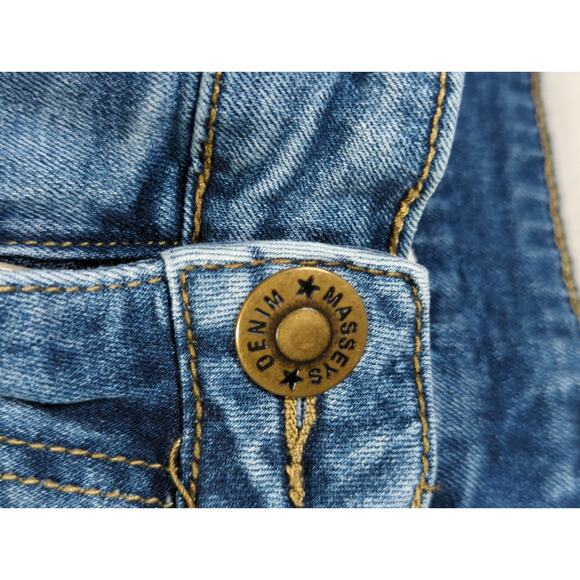 Masseys Rose Embroidered Distressed Skinny Jeans Blue Denim Size 14 - Picture 14 of 16